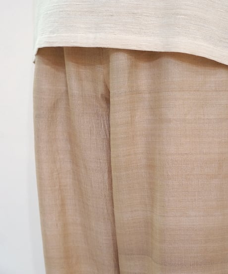 パンツ シンプルショート タッサーシルク 生成り 6860t