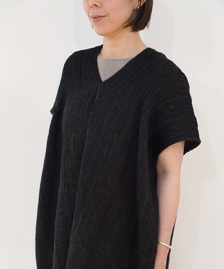 kotiチュニック 麻シルク 黒 6976lB