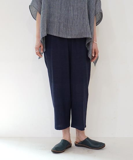 カディ パンツ シンプルショート 紺 K6860DB