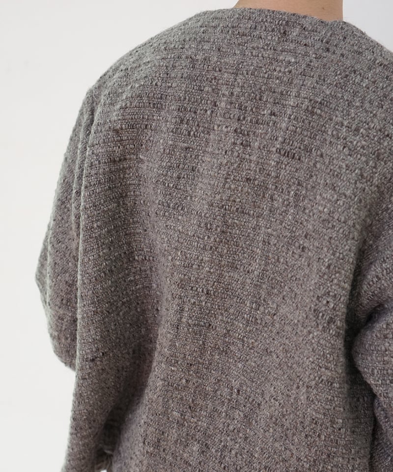 【真木テキスタイル】ジャケット ノーカラーshort カルパ グレー ジャケット ノーカラーshort カルパ グレー 6619KaG | MAKI TEXTILE