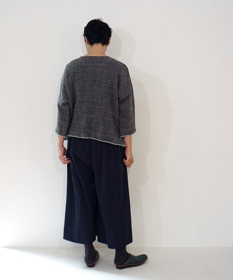 kotiパンツ ウール ポケット付き ネイビー 6870wBl