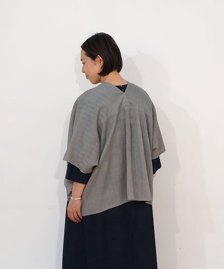 ショルダーベスト シルクオルガンザ shrink グレー 6575smvG