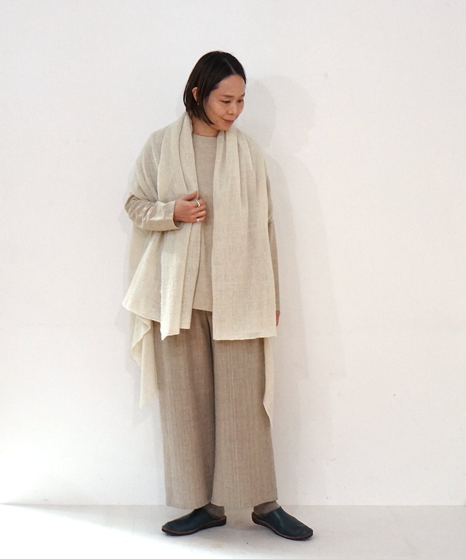 ケープベスト large ふくふく 白生成り 5207W | MAKI TEXTILE ST