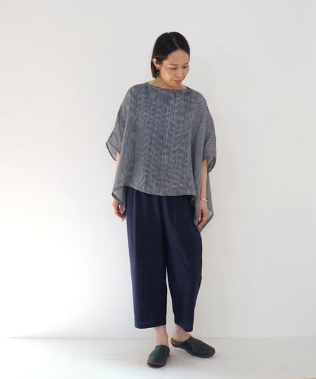 カディ パンツ シンプルショート 紺 K6860DB