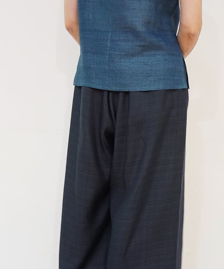 パンツ プレーン シルクオルガンザ 藍鼠 6864mvIG