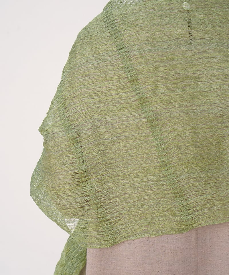 ストール ゆらぎ空羽 ずり出し 黄緑 1211YGr | MAKI TEXTILE STUD