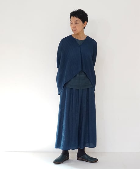 ショルダーベスト シルクオルガンザ shrink 藍鼠 6575smvIG