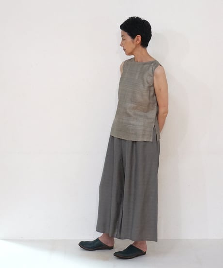 パンツ プレーン シルクオルガンザ グレー 6864mvG