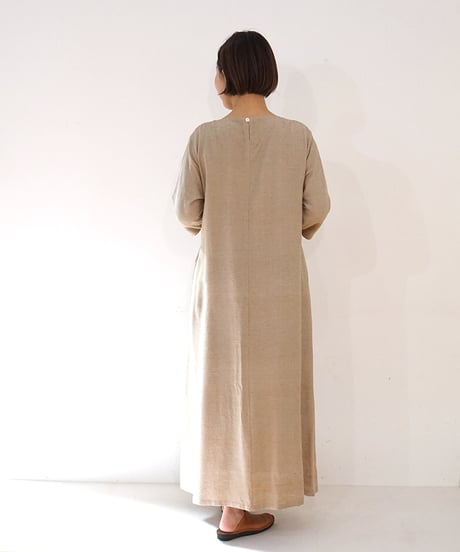 ワンピース クルタ ボートネックlong タッサーナーシ 生成り 6982tt