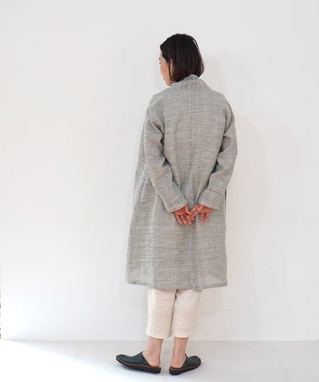 ジャケット シンプルlong 麻タビー ライトブルー 6697llgLBl