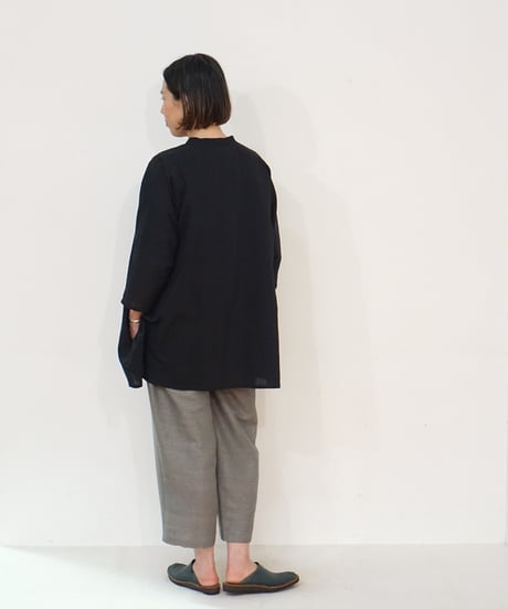 マンガラギリ シャツ ゆったり 黒 M6205B