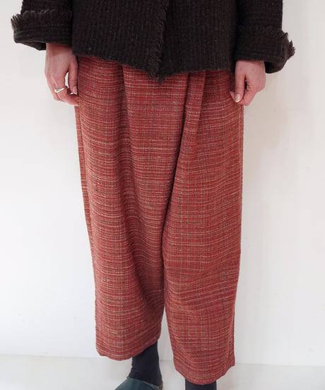 パンツ Wタック mix weave 赤 6852XR