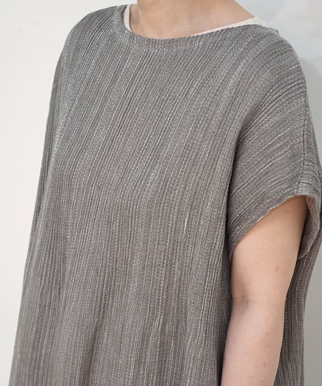 kotiワンピース 麻シルク グレー 6974lG