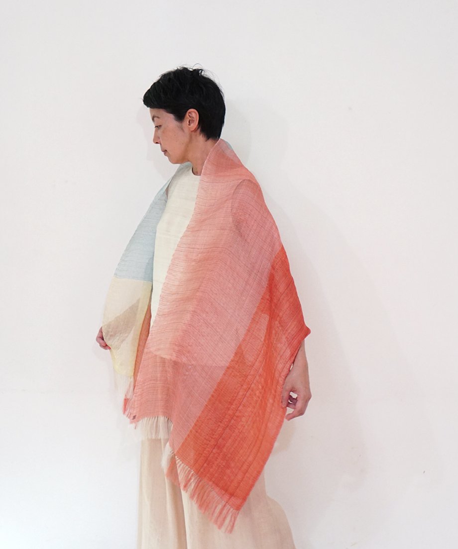 MAKI TEXTILE STUDIO 手織りストール 未使用】真木 テキスタイル スタジオ MAKI TEXTILE STUDIO
