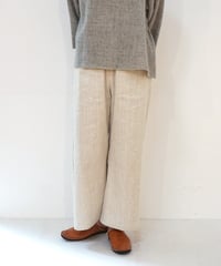パンツ ソフトフレア 麻綿タビー 白生成り 6851lcW