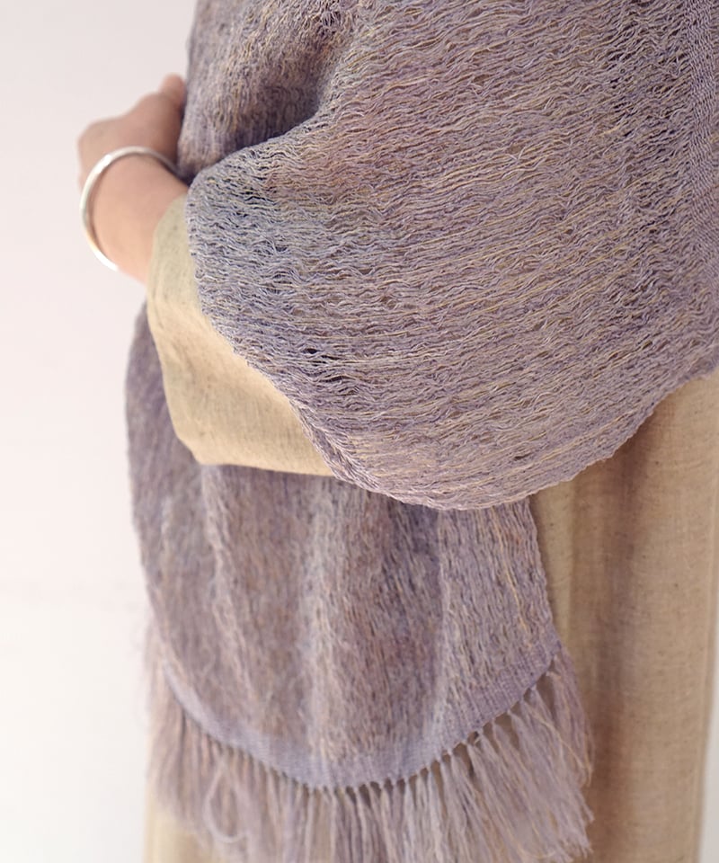 ストール ゆらぎ ずり出し 薄紫 1215Pu | MAKI TEXTILE STUDIO 