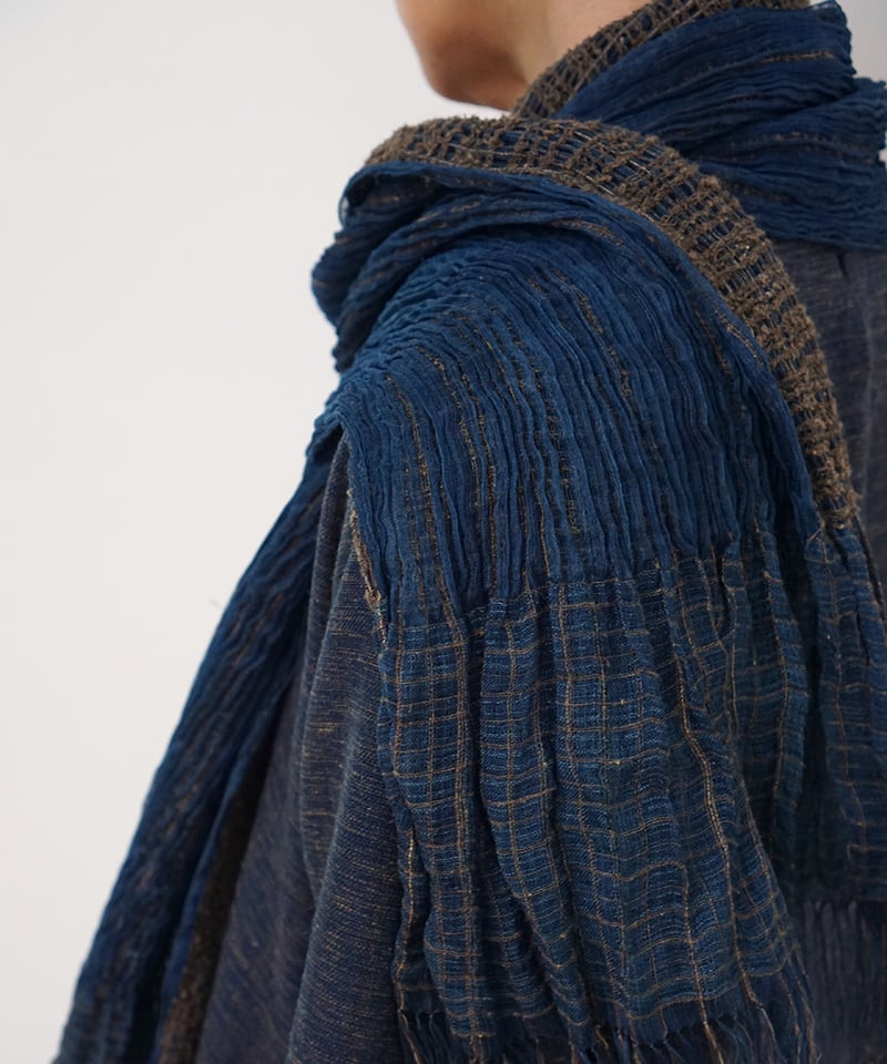 【美品】MAKI TEXTILE STUDIO 　シルク　ストール　フリンジ MAKI TEXTILE STUDIO / Late autumn 2020 / 絲つなぐ絲