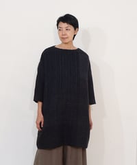 ブラウス プルオーバーlong パストラル カルバ ブルー&ブラック 6545PawBl