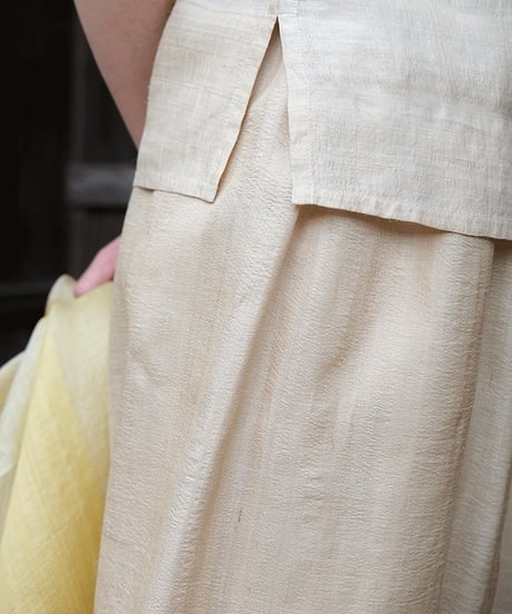 パンツ プレーン タッサーシルク 生成り 6864t