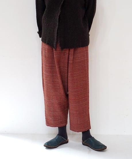 パンツ Wタック mix weave 赤 6852XR