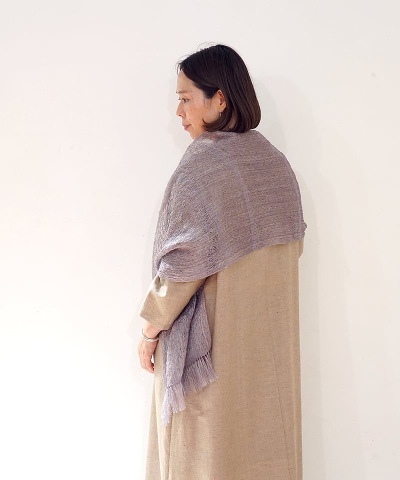 ストール ゆらぎ ずり出し 薄紫 1215Pu | MAKI TEXTILE STUDIO 