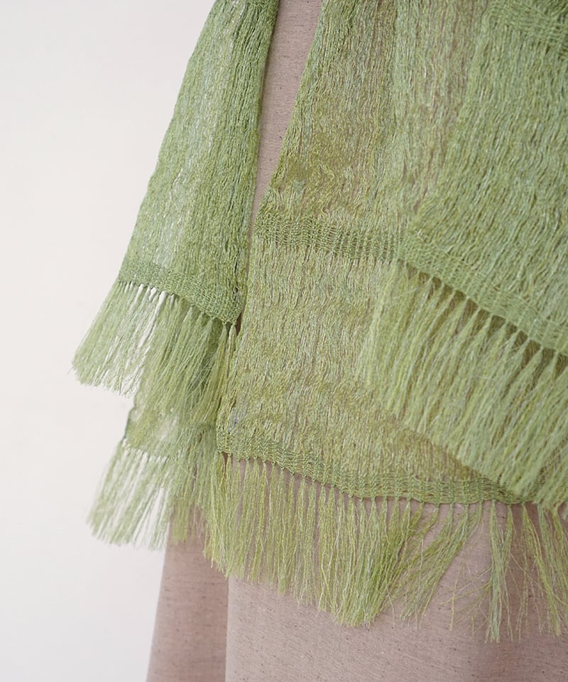 ストール ゆらぎ空羽 ずり出し 黄緑 1211YGr | MAKI TEXTILE STUD