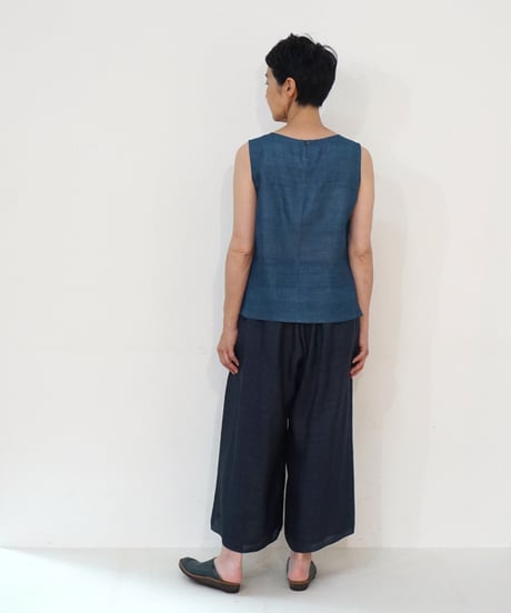 パンツ プレーン シルクオルガンザ 藍鼠 6864mvIG