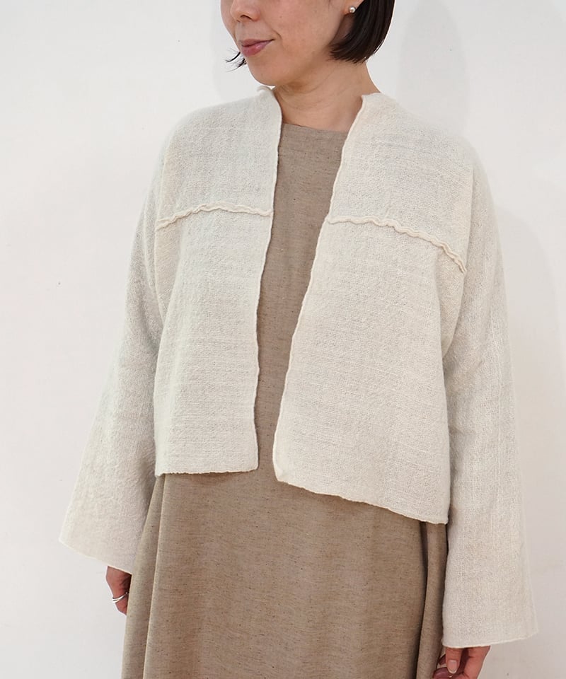 kotiボレロ ヒマラヤウール 丈短 白 6600WW | MAKI TEXTILE STU