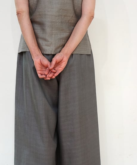 パンツ プレーン シルクオルガンザ グレー 6864mvG