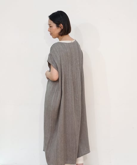 kotiワンピース 麻シルク グレー 6974lG