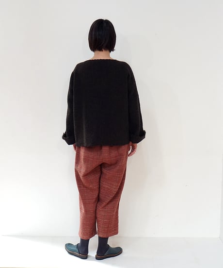 パンツ Wタック mix weave 赤 6852XR