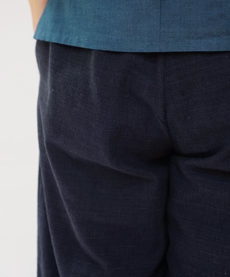 カディ パンツ シンプルショート 紺 K6860DB