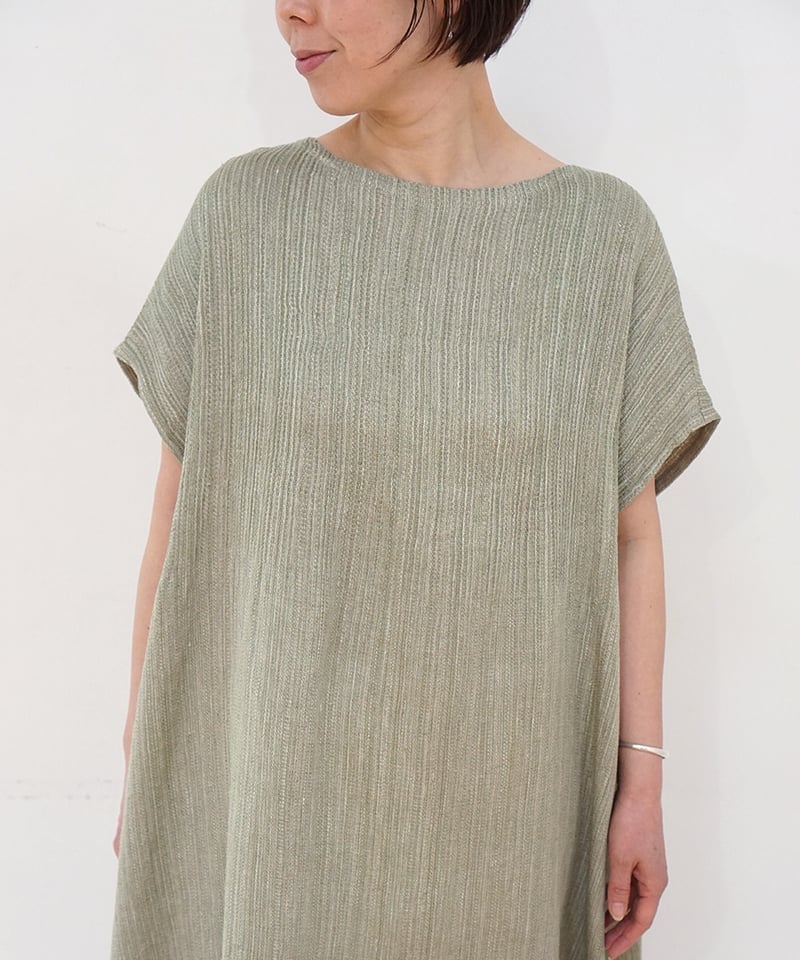 kotiワンピース 麻シルク グリーングレー 6974lGr | MAKI TEXTILE 