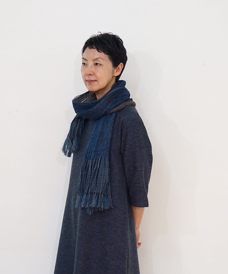 ストール 薄艸 藍 2307I | MAKI TEXTILE STUDIO online shop