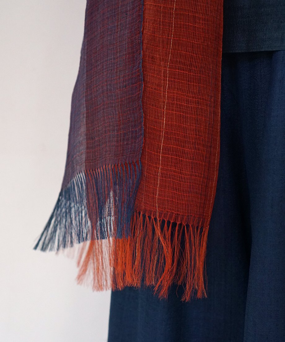 ストール 薄羽グラデーション 藍&茜 1236IR | MAKI TEXTILE STUDI