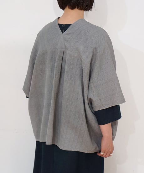 ショルダーベスト シルクオルガンザ shrink グレー 6575smvG