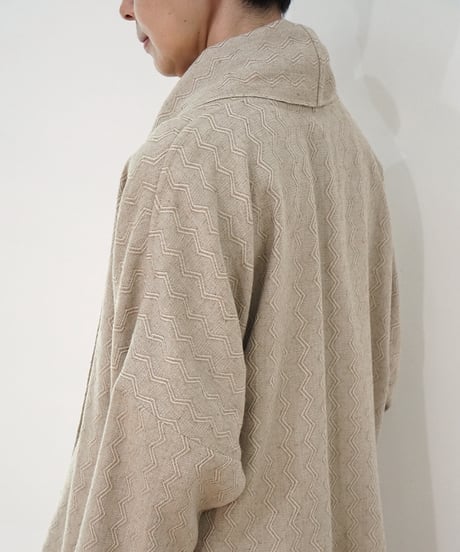 ジャケット ラグラン ジャカード クバ 白ベージュ 6665JcN