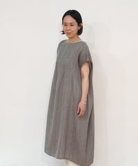 kotiワンピース 麻シルク グレー 6974lG