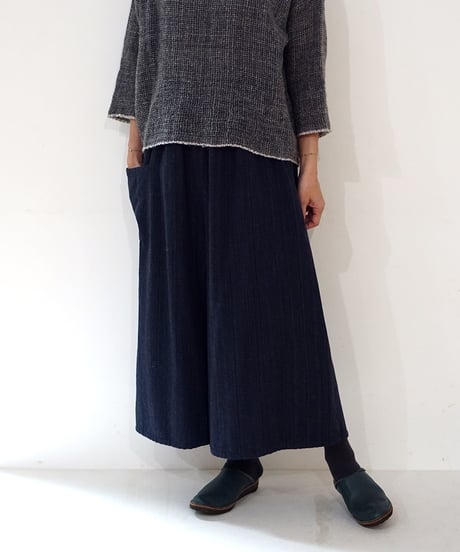 kotiパンツ ウール ポケット付き ネイビー 6870wBl
