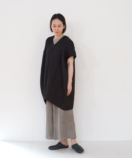 kotiチュニック 麻シルク 黒 6976lB