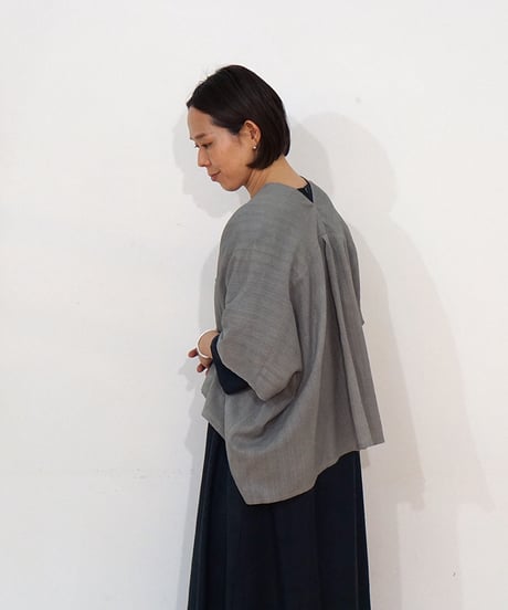 ショルダーベスト シルクオルガンザ shrink グレー 6575smvG