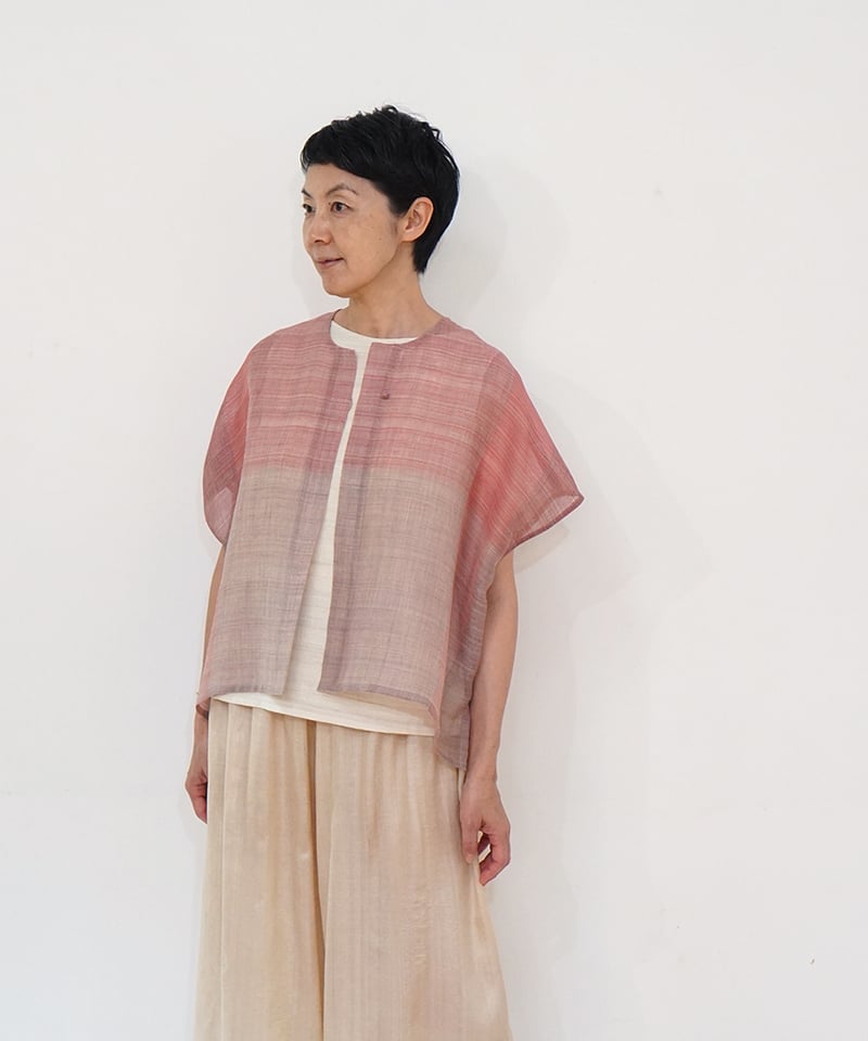 SCADAローレルピンク レース 7分袖ボレロ SCADAローレルピンク レース 7分袖ボレロ