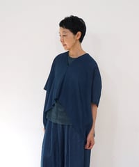 ショルダーベスト シルクオルガンザ shrink 藍鼠 6575smvIG