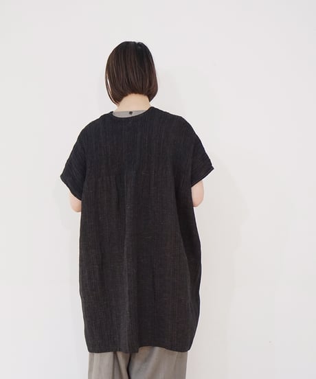 kotiチュニック 麻シルク 黒 6976lB
