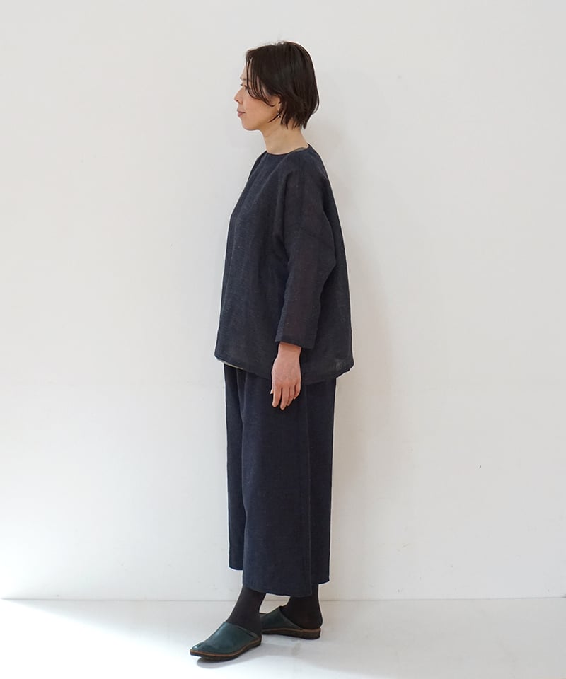 笑*花様 whizlimited チェックパンツ　ネイビー カットグラスフラワー ワイドパンツ ネイビー – PJC ONLINE SHOP