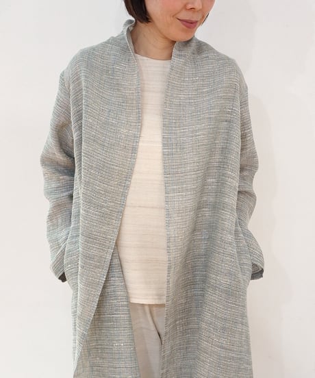 ジャケット シンプルlong 麻タビー ライトブルー 6697llgLBl