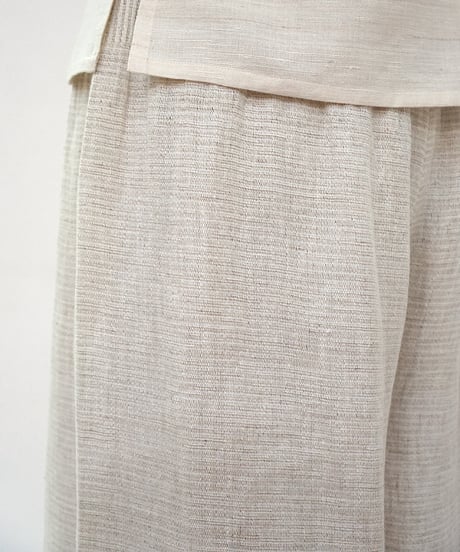 kotiパンツ ポケット付き 麻シルク 白 6874lW