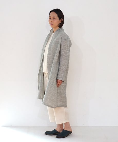 ジャケット シンプルlong 麻タビー ライトブルー 6697llgLBl