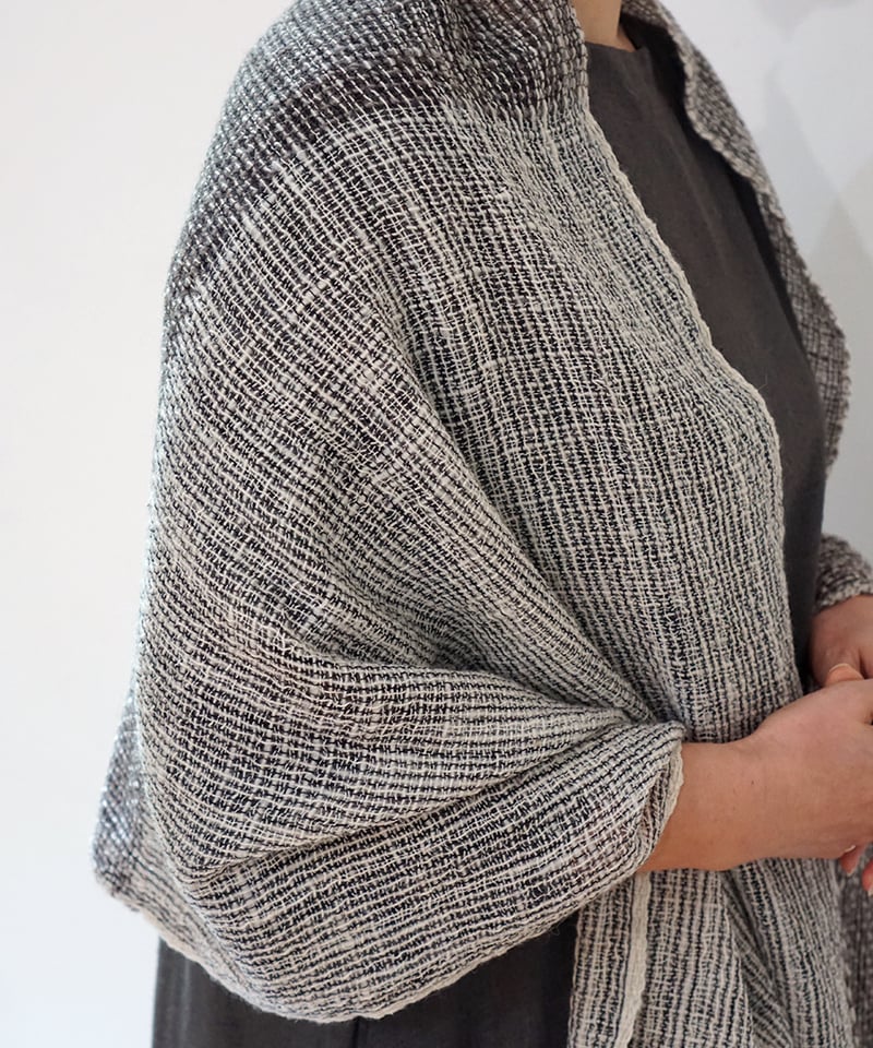 ストール ふくふくマフラー 大 グレーチャコール&白 4023stCW