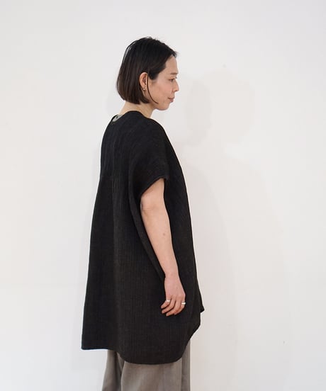 kotiチュニック 麻シルク 黒 6976lB